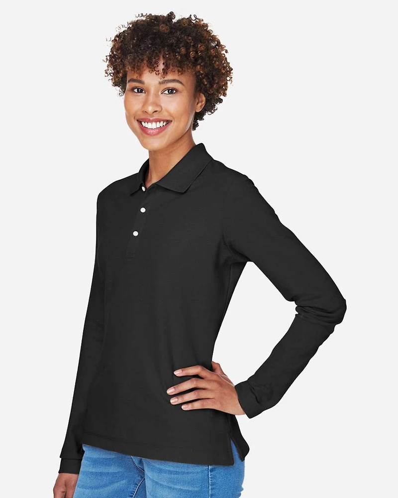 Women's Pima Piqué Long Sleeve Polo | T-Shirt Time