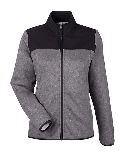 Women's Venture Heathered Stripe Hybrid Jacket | T-Shirt Time