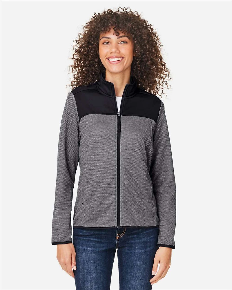 Women's Venture Heathered Stripe Hybrid Jacket | T-Shirt Time