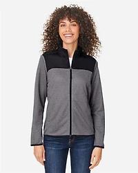 Women's Venture Heathered Stripe Hybrid Jacket | T-Shirt Time