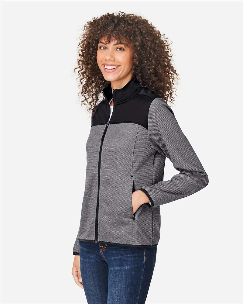 Women's Venture Heathered Stripe Hybrid Jacket | T-Shirt Time