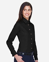 Women's Easy Blend™ Long Sleeve Twill Dress Shirt with Stain-Release | T-Shirt Time