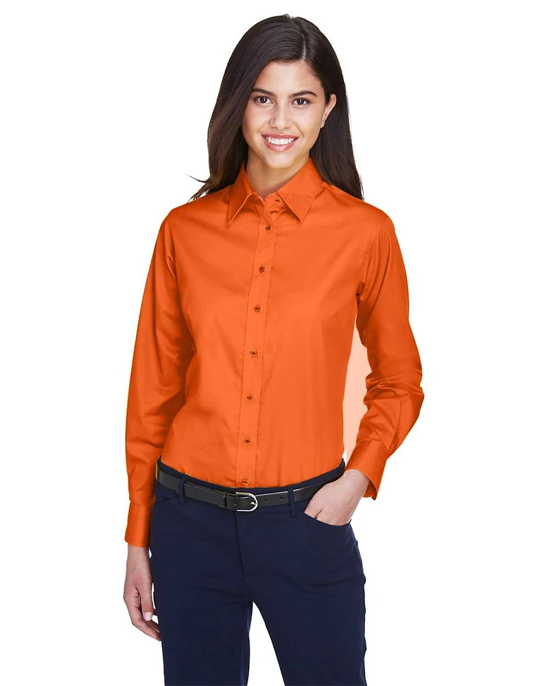 Women's Easy Blend™ Long Sleeve Twill Dress Shirt with Stain-Release | T-Shirt Time