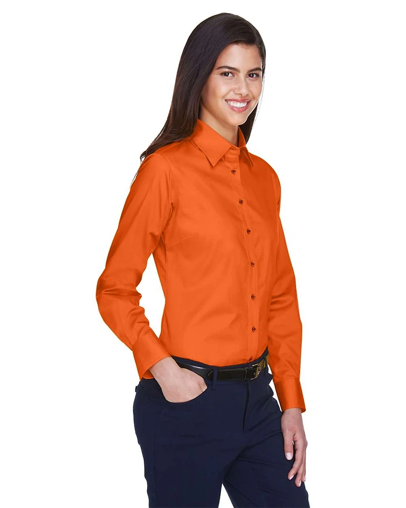 Women's Easy Blend™ Long Sleeve Twill Dress Shirt with Stain-Release | T-Shirt Time
