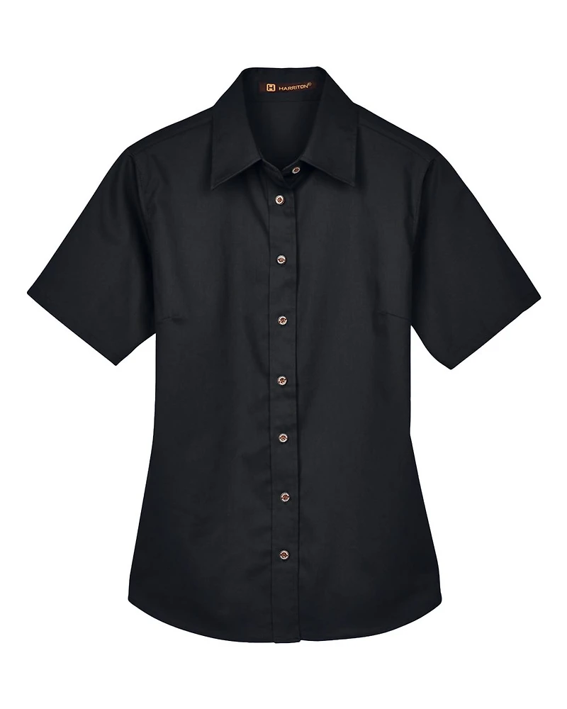 Women's Easy Blend™ Short Sleeve Twill Dress Shirt with Stain-Release | T-Shirt Time