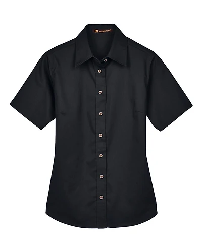 Women's Easy Blend™ Short Sleeve Twill Dress Shirt with Stain-Release | T-Shirt Time