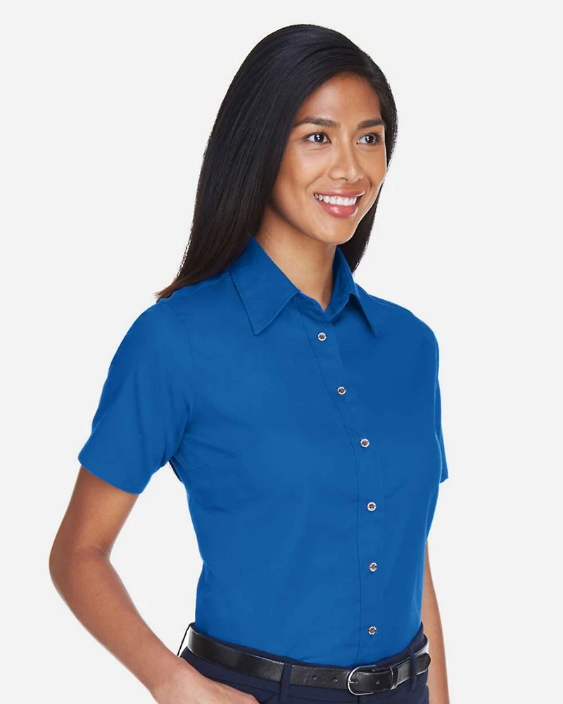 Women’s Easy Blend™ Short Sleeve Twill Dress Shirt with Stain-Release