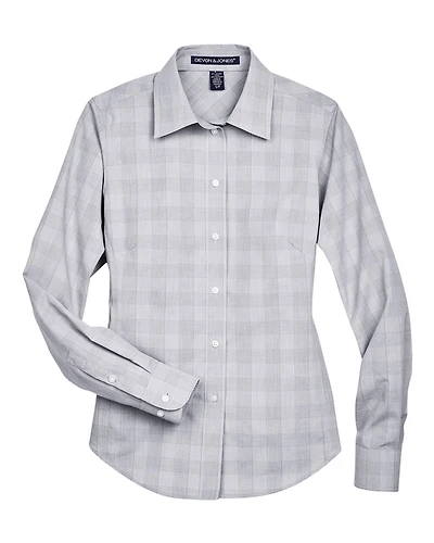 Women's Crown Collection® Glen Plaid Woven Dress Shirt | T-Shirt Time