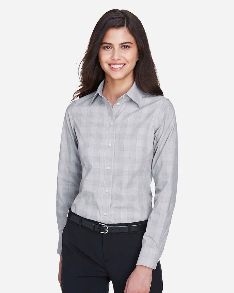 Women's Crown Collection® Glen Plaid Woven Dress Shirt | T-Shirt Time