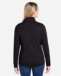 Pull à fermeture éclair quart de tour avec protection contre les accrocs et colorblock pour femmes