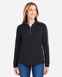 Pull à fermeture éclair quart de tour avec protection contre les accrocs et colorblock pour femmes