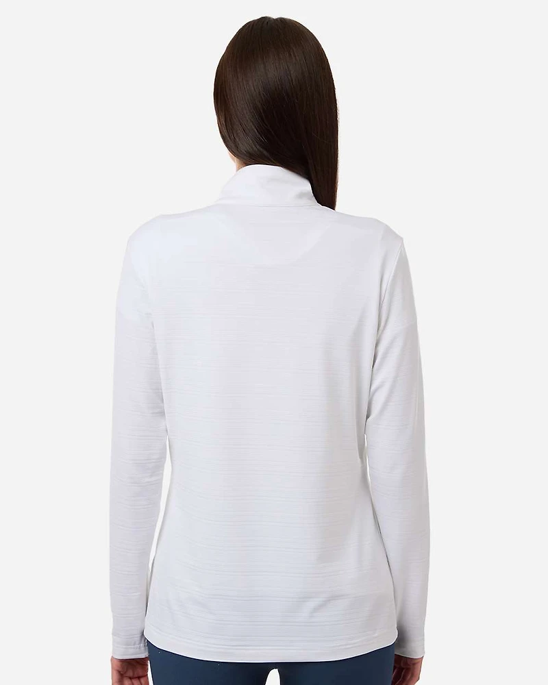 Pull demi-zippé à rayures texturées pour femme