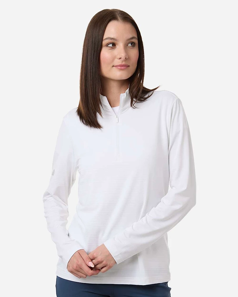 Pull demi-zippé à rayures texturées pour femme