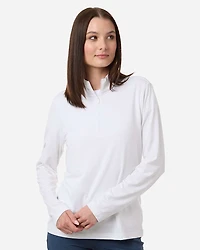Pull demi-zippé à rayures texturées pour femme