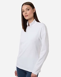 Pull demi-zippé à rayures texturées pour femme
