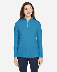 Pull piqué ChromaSoft™ Fusion pour femmes à fermeture éclair un quart