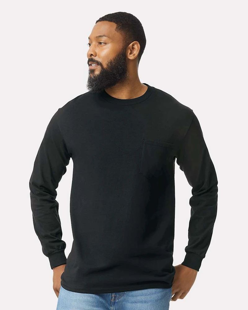Unisex Ultra Cotton® Long Sleeve Pocket T-Shirt | Time