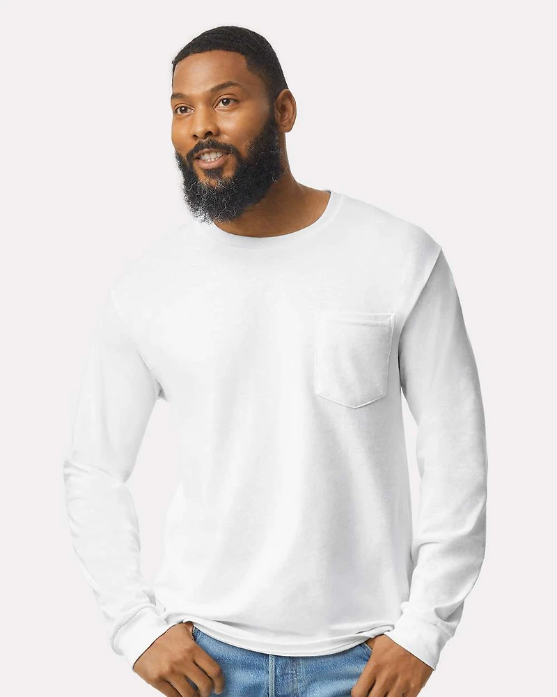 Unisex Ultra Cotton® Long Sleeve Pocket T-Shirt | Time