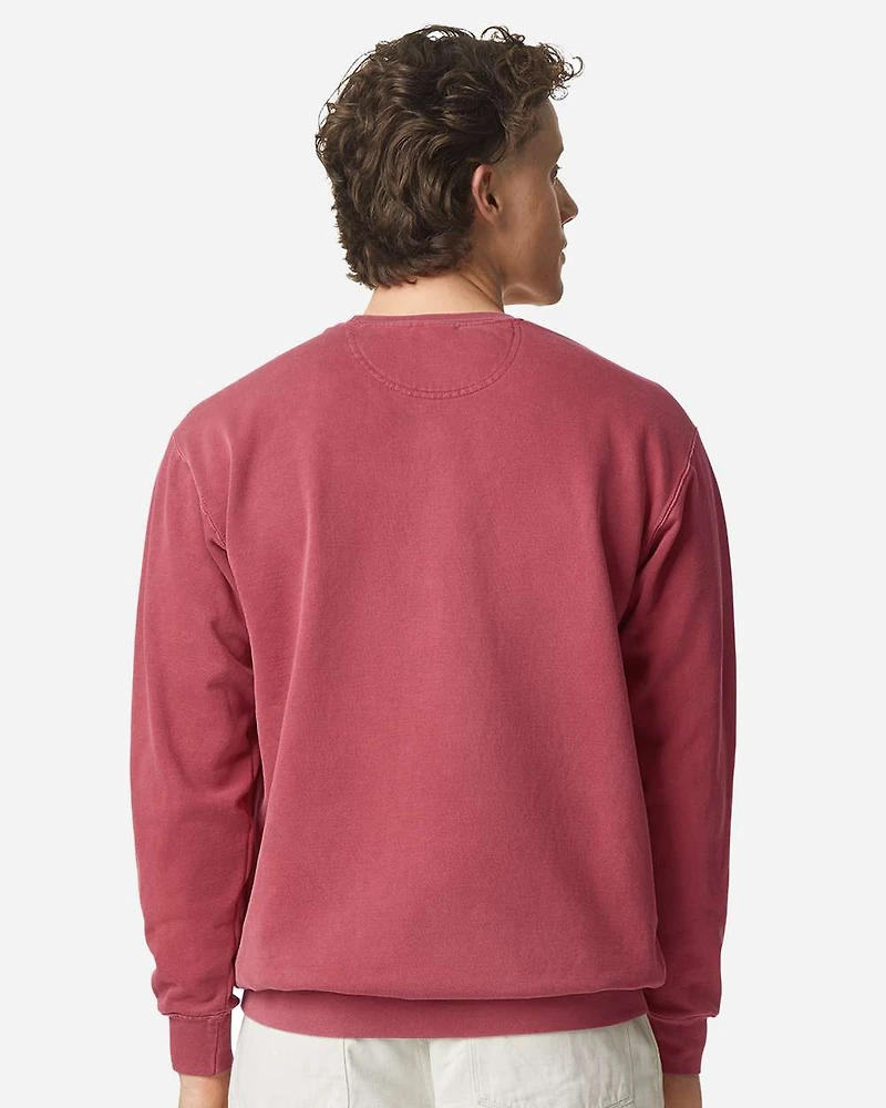 Sweat-shirt à col ras du cou teint en pièce unisexe