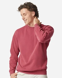 Sweat-shirt à col ras du cou teint en pièce unisexe