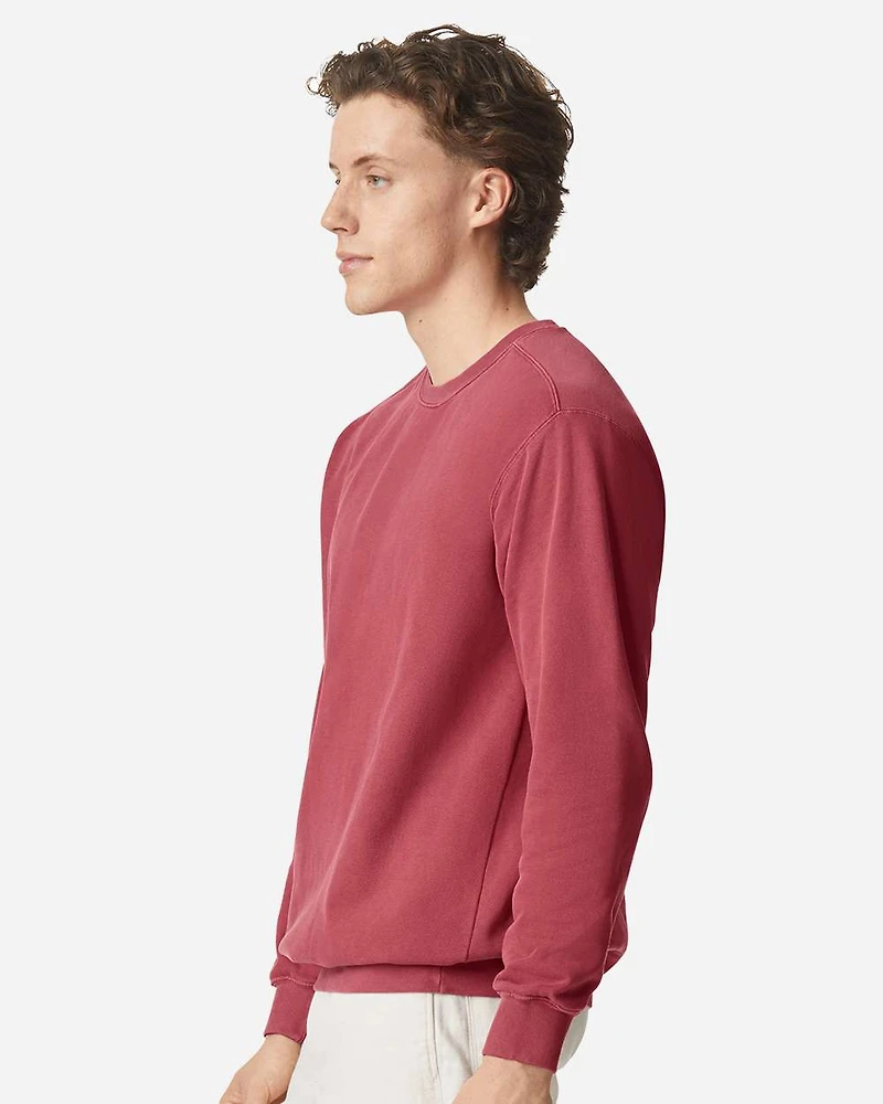 Sweat-shirt à col ras du cou teint en pièce unisexe
