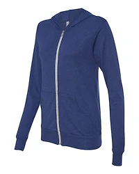 Unisex Triblend Lightweight Full-Zip Hooded Long Sleeve Tee | T-Shirt Time