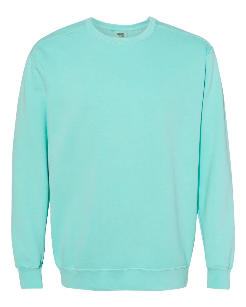 Sweat-shirt à col ras du cou teint en pièce unisexe