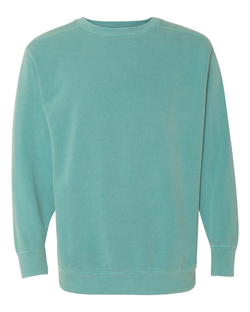 Sweat-shirt à col ras du cou teint en pièce unisexe