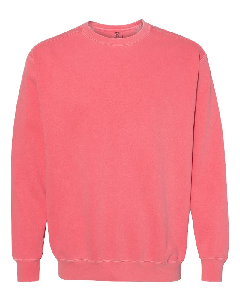 Sweat-shirt à col ras du cou teint en pièce unisexe