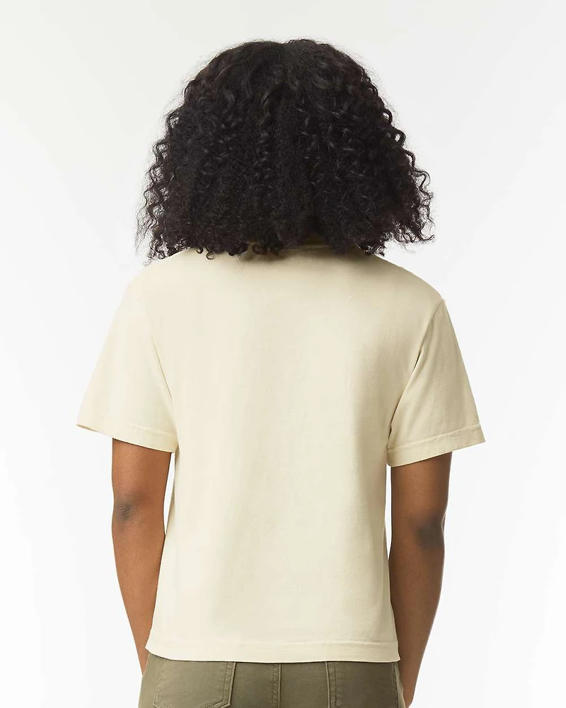 T-shirt boxy lourd teint en pièce pour femmes
