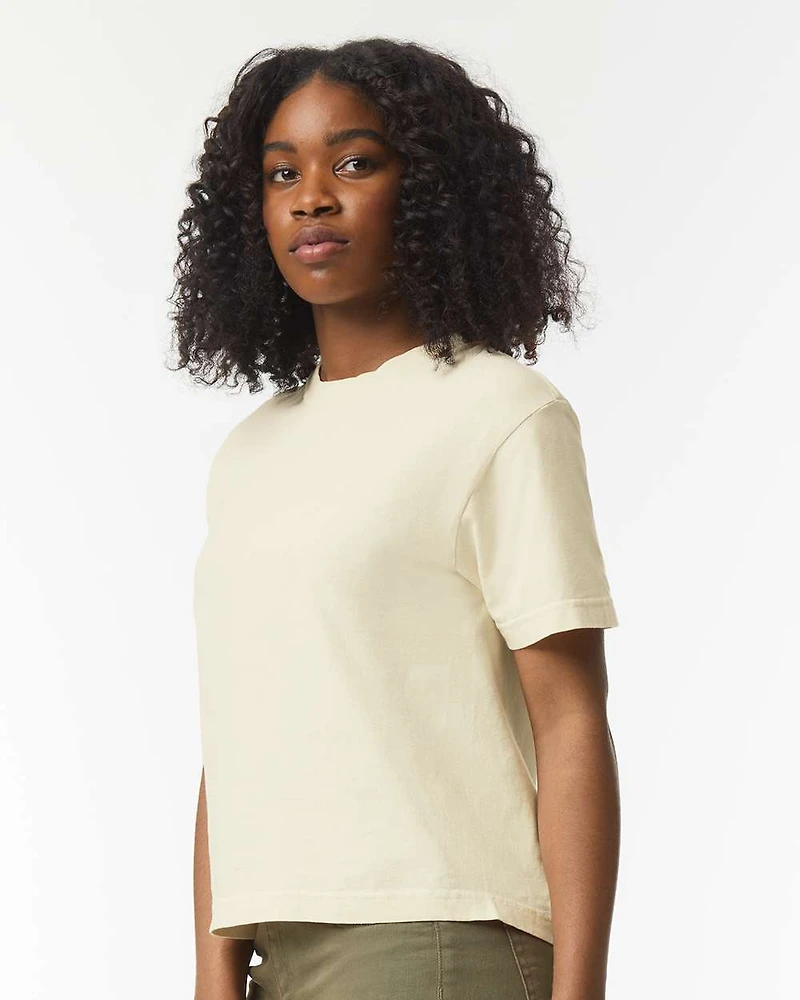 T-shirt boxy lourd teint en pièce pour femmes