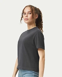 T-shirt boxy lourd teint en pièce pour femmes