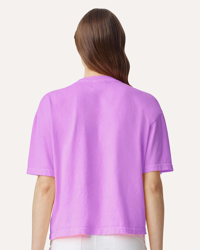 T-shirt boxy lourd teint en pièce pour femmes