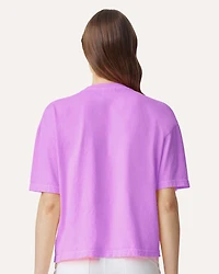T-shirt boxy lourd teint en pièce pour femmes
