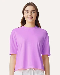 T-shirt boxy lourd teint en pièce pour femmes