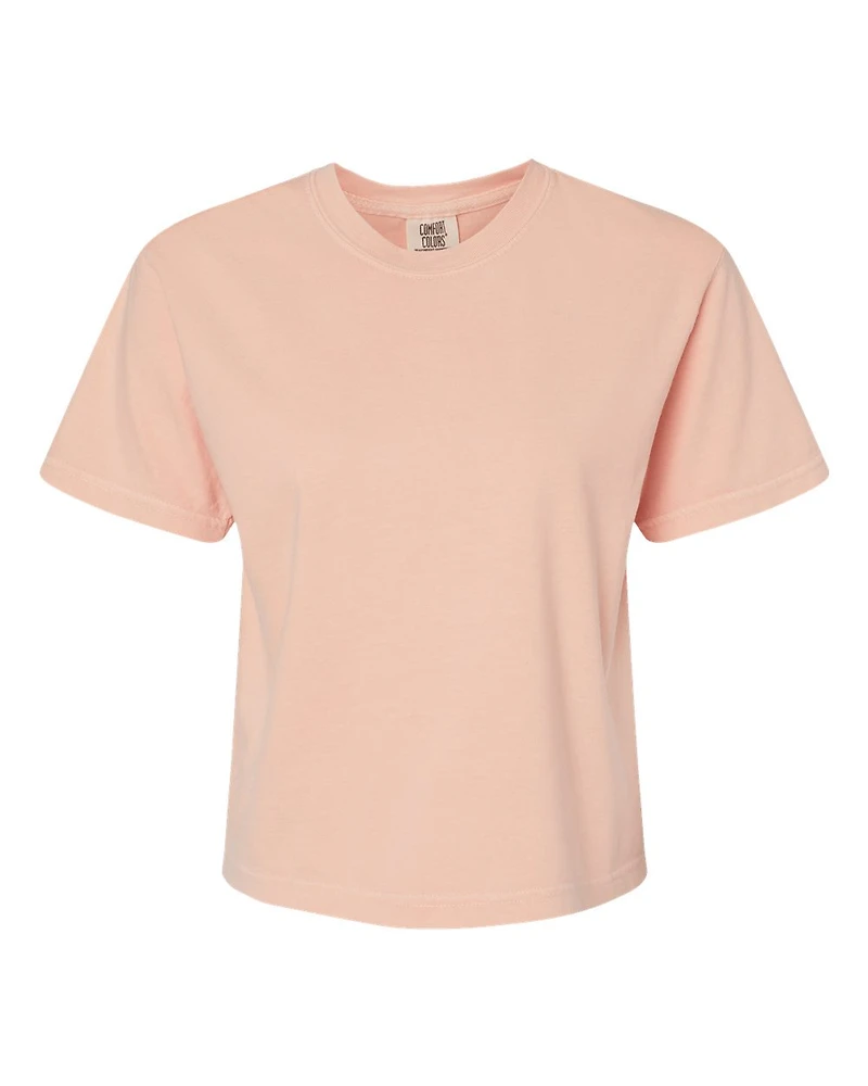 T-shirt boxy lourd teint en pièce pour femmes