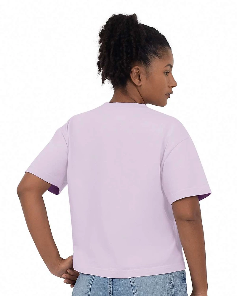 T-shirt boxy lourd teint en pièce pour femmes