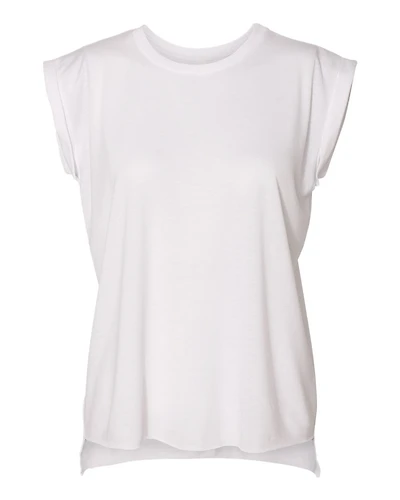 Women’s Flowy Rolled Cuffs Muscle Tee | T-Shirt Time