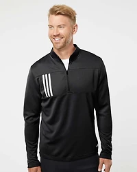Men's 3-Stripes Double-Knit Quarter-Zip Pullover | T-Shirt Time
