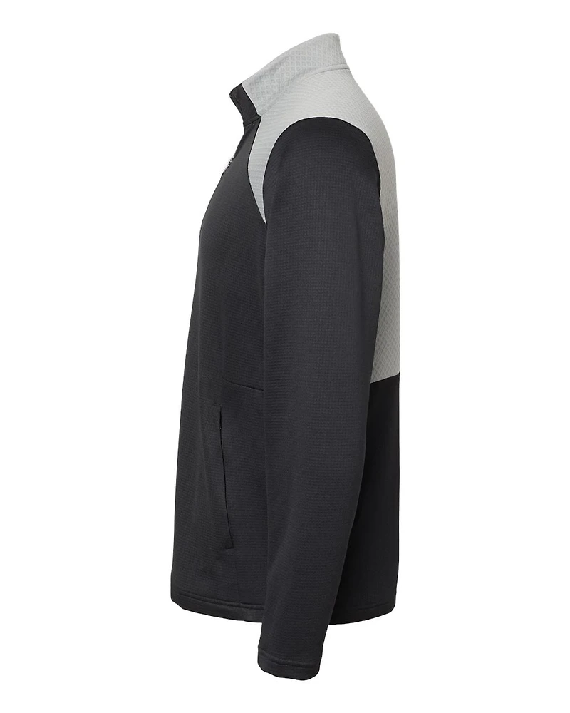 Men's Textured Mixed Media Quarter-Zip Pullover | T-Shirt Time