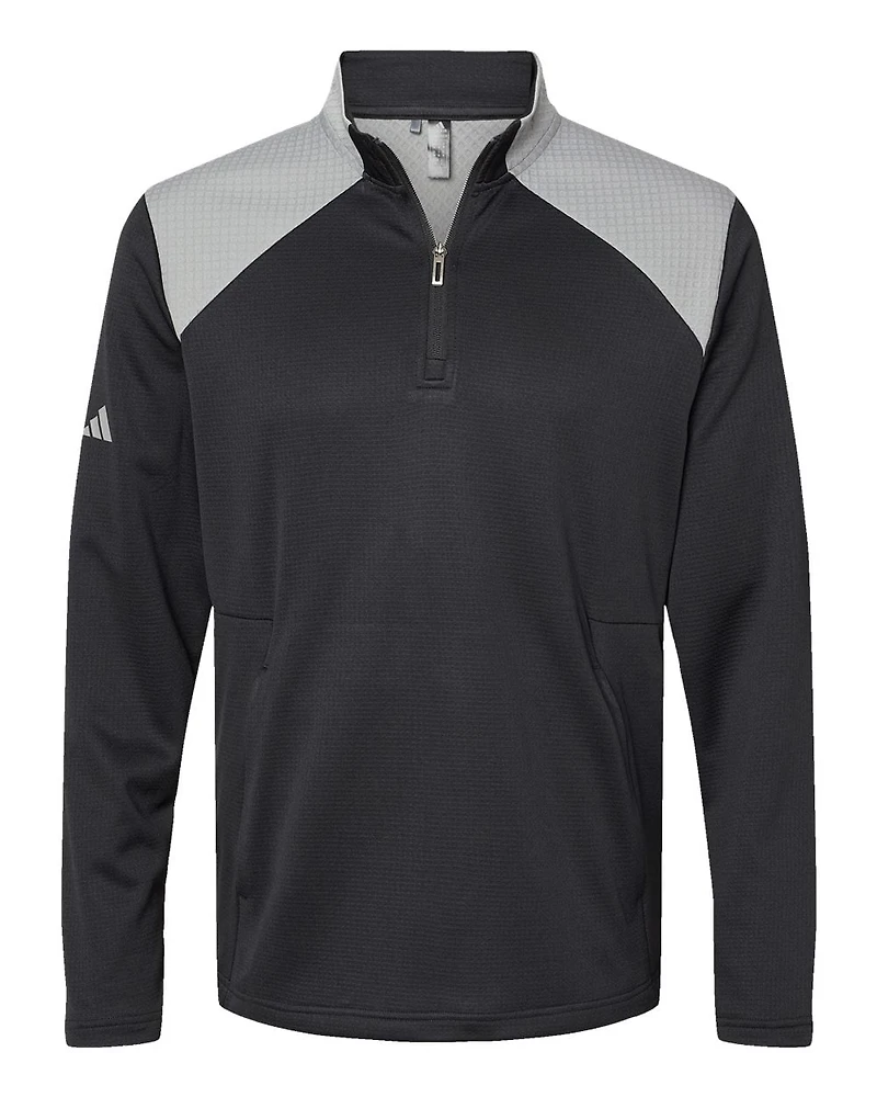 Men's Textured Mixed Media Quarter-Zip Pullover | T-Shirt Time