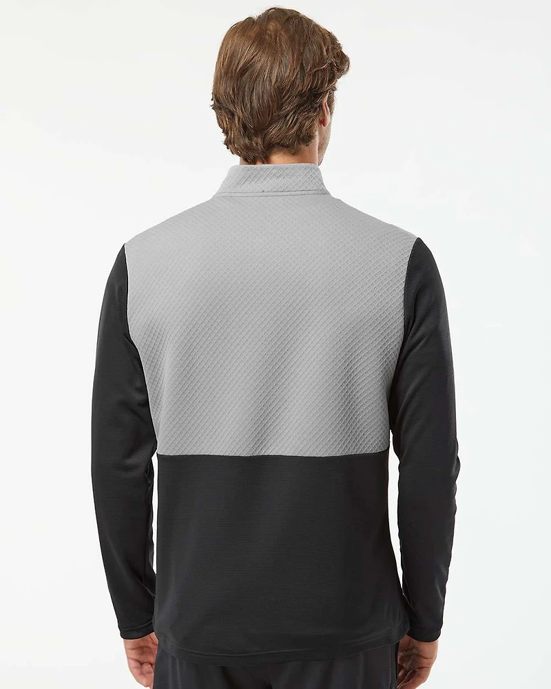 Men's Textured Mixed Media Quarter-Zip Pullover | T-Shirt Time