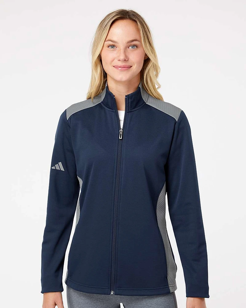Women's Textured Mixed Media Full-Zip Jacket | T-Shirt Time