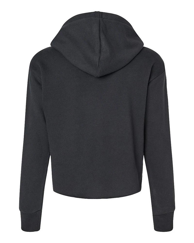 Women's Laguna Sueded Raw Edge Crop Hoodie Sweatshirt | T-Shirt Time