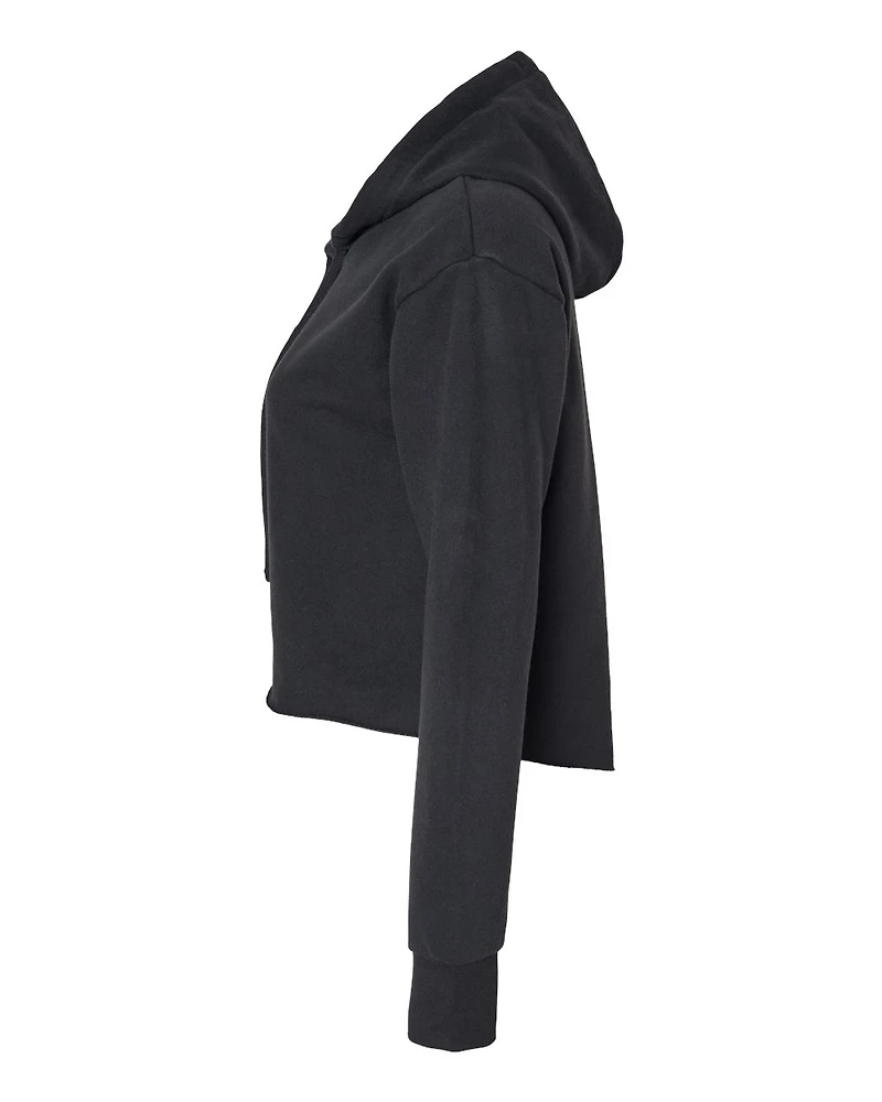 Women's Laguna Sueded Raw Edge Crop Hoodie Sweatshirt | T-Shirt Time