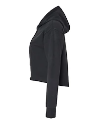 Women's Laguna Sueded Raw Edge Crop Hoodie Sweatshirt | T-Shirt Time