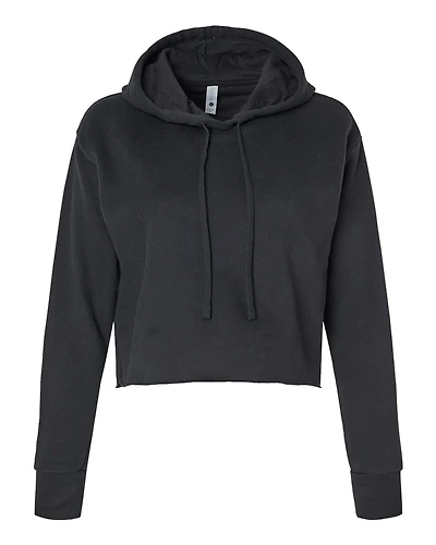 Women's Laguna Sueded Raw Edge Crop Hoodie Sweatshirt | T-Shirt Time
