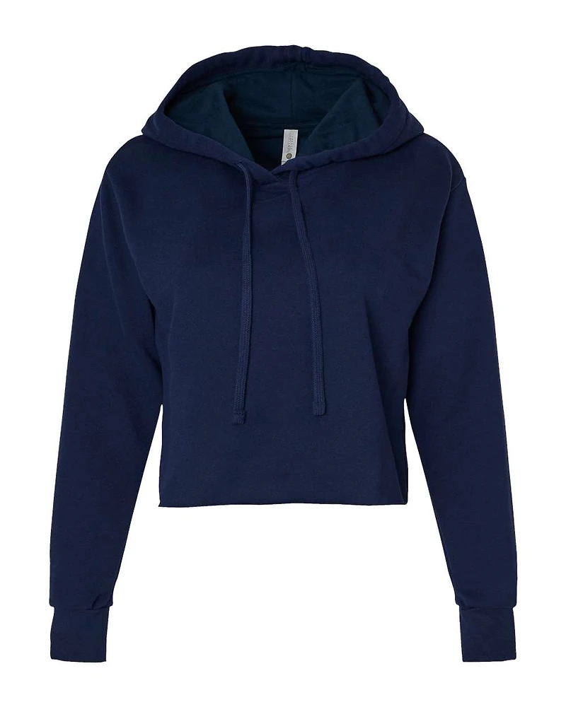 Women’s Laguna Sueded Raw Edge Crop Hoodie Sweatshirt