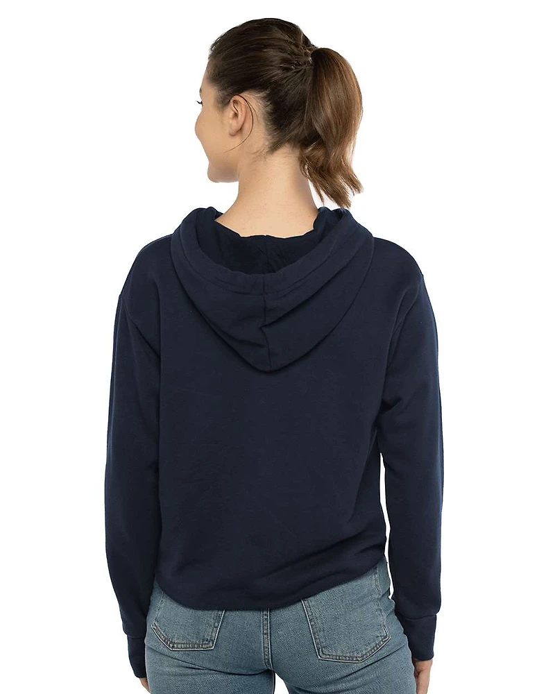 Women’s Laguna Sueded Raw Edge Crop Hoodie Sweatshirt
