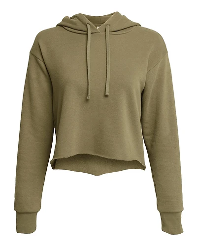 Women's Laguna Sueded Raw Edge Crop Hoodie Sweatshirt | T-Shirt Time